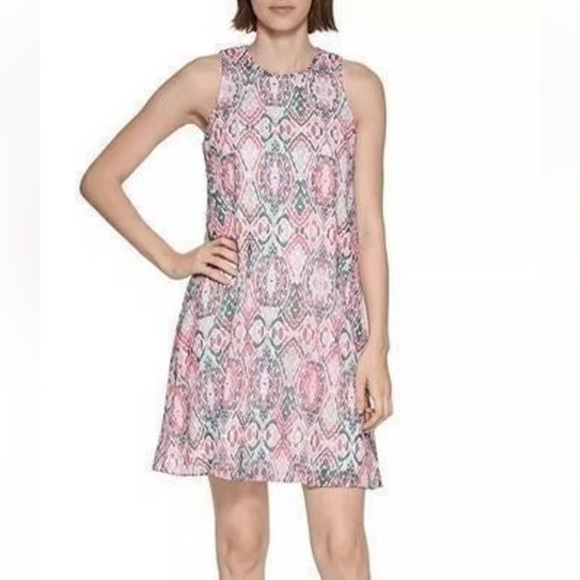 Calvin Klein Dresses & Skirts - NEW! Calvin Klein Chiffon Mini Floral Print Sleeveless Dress Various Sizes